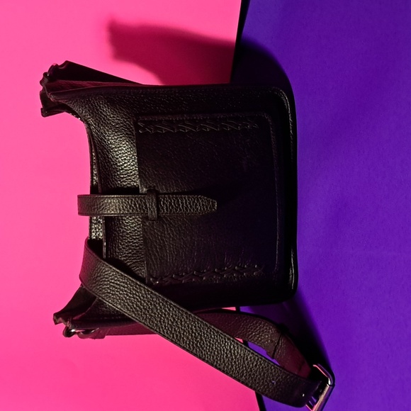 Rebecca Minkoff Unlined Feed Cross-body Black Peɓble Leather - Picture 1 of 10